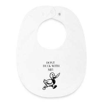 Ne me cherche pas ! – Canard en colère drôle - Bavoir bébé bio - blanc - Devant