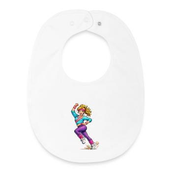Femme aérobie énergique en mouvement - Bavoir bébé bio - blanc - Devant