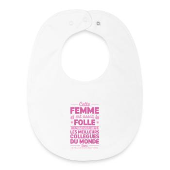 Départ Collègue de Travail Nouvel Emploi Retraite - Bavoir bébé bio - blanc - Devant