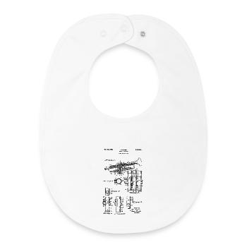 Trumpet – Technical Drawing Vintage Patent - Baby Organic Bib - white - Front