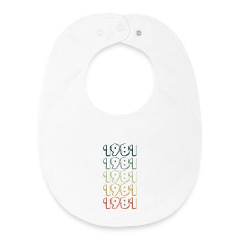 Année de naissance 1981 - Bavoir bébé bio - blanc - Devant