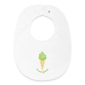 Eis Gemüse Veganer Eiscreme Sommer coole Sprüche - Baby Organic Lätzchen - Weiß - Vorne