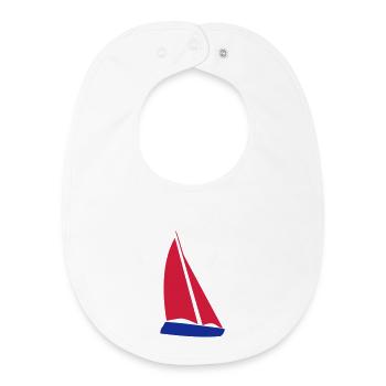 bateau à voile - Bavoir bébé bio - blanc - Devant