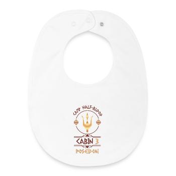 Cabin #3 in Camp Half Blood, Child of Poseidon - Baby Organic Bib - white - Front