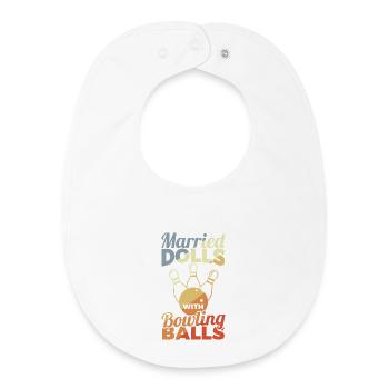 Bowling Mädchen - Baby Organic Lätzchen - Weiß - Vorne