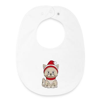 Kitty d’hiver - Bavoir bébé bio - blanc - Devant