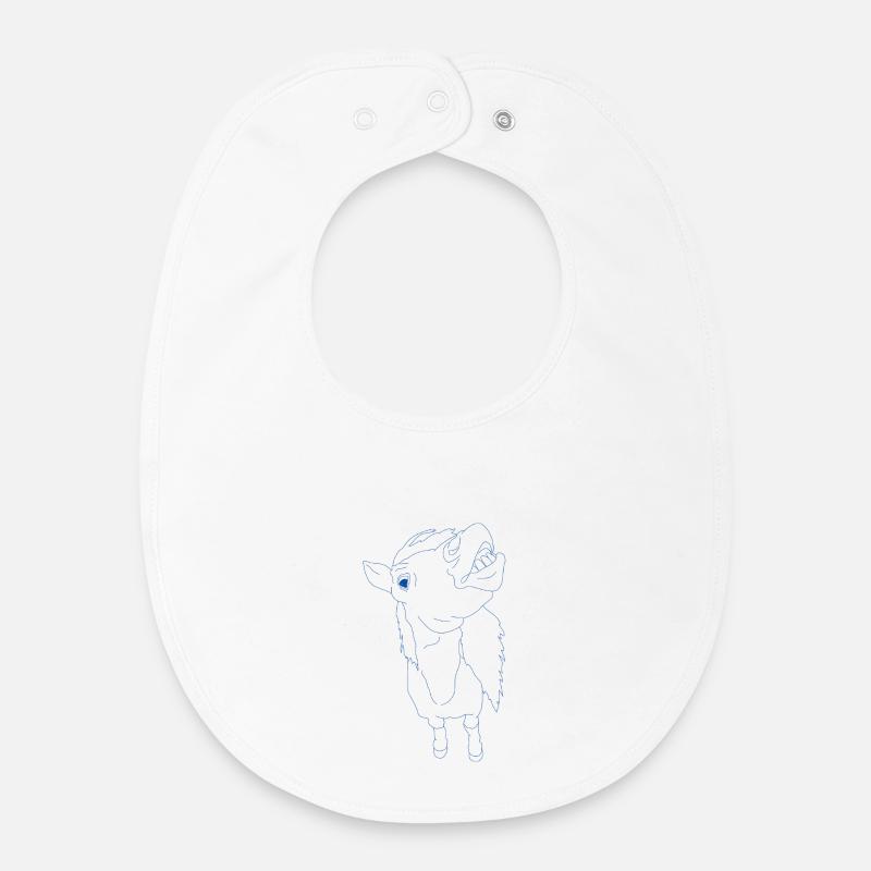 Drôle de cheval avec la gueule ouverte - Bavoir bébé bio - blanc