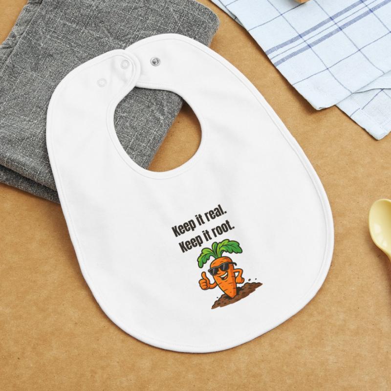 Keep it real, Keep it root – Carrot Baby Organic Bib
