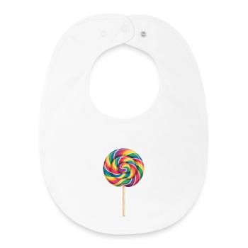 Coloré Rainbow Lollipop Spiral Look - Bavoir bébé bio - blanc - Devant