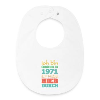 Year 1971 - Baby Organic Bib - white - Front