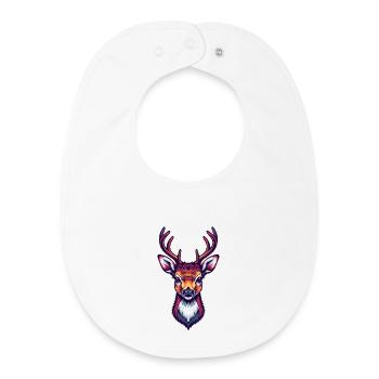 Deer Head Cool Cute - Baby Organic Bib - white - Front