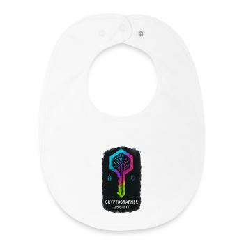 256-Bit-Cybersicherheitskryptograph - Baby Organic Lätzchen - Weiß - Vorne