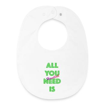 Tout ce dont vous avez besoin, c’est de handball (vert) - Bavoir bébé bio - blanc - Devant