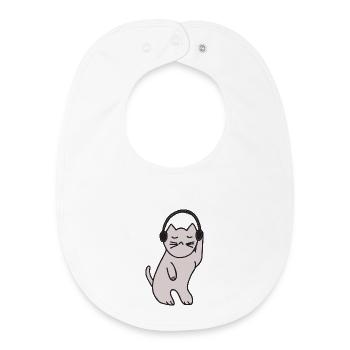 Reine disco chatte - Bavoir bébé bio - blanc - Devant