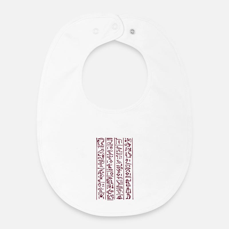 Hiéroglyphes italiques - Bavoir bébé bio - blanc