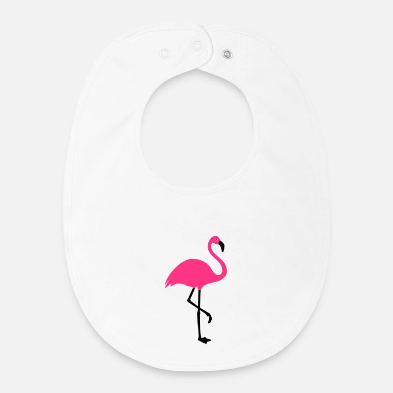 Flamingo Summer Sun Beach - Bavoir bébé bio - blanc