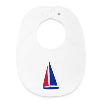 bateau à voile - Bavoir bébé bio - blanc - Devant