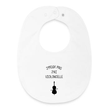 Violoncelle / Violoncelliste / Musique / Musicien - Bavoir bébé bio - blanc - Devant