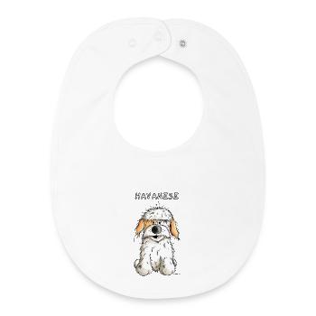 Bichon havanais - Bavoir bébé bio - blanc - Devant