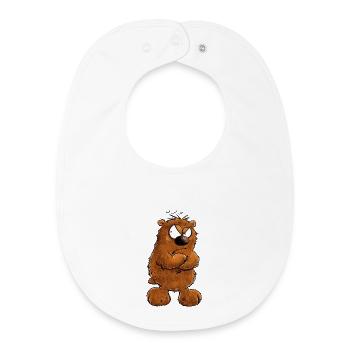 Muffeliger Brauner Bär I nö no Statement - Bavoir bébé bio - blanc - Devant