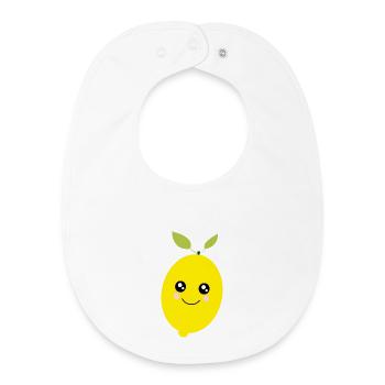 Kawaii citron vert citron vert Kawaii autocollant - Bavoir bébé bio - blanc - Devant