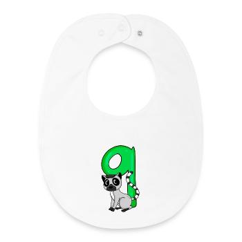 9th birthday motif ring-tailed lemur - nine years - Baby Organic Bib - white - Front