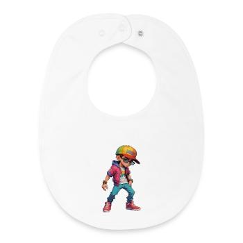 Cool Young Teen Boy - Baby Organic Bib - white - Front