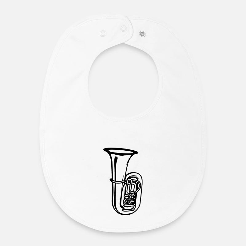 Dessin de tuba - Bavoir bébé bio - blanc
