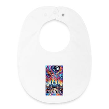 Guadalajara Mexico colorful design - Baby Organic Bib - white - Front