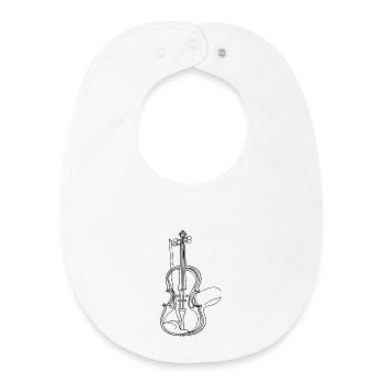 Violin Drawing - Baby Organic Bib - white - Front
