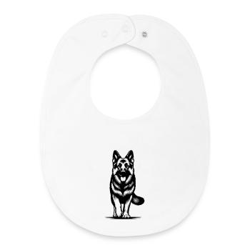 German Shepherd - Baby Organic Bib - white - Front