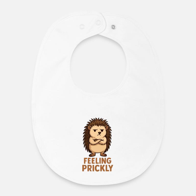 Hérisson épineux avec visage arrogant - Bavoir bébé bio - blanc