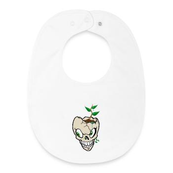Growing Skull Sprout - Baby Organic Bib - white - Front