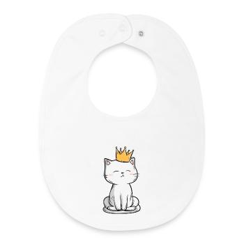 Roi des chats - Bavoir bébé bio - blanc - Devant