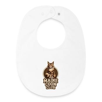 Maine Coon Club Logo Katzenliebhaber Design - Baby Organic Lätzchen - Weiß - Vorne