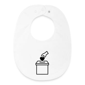 Ballot Box Heart Donation Outline - Baby Organic Bib - white - Front