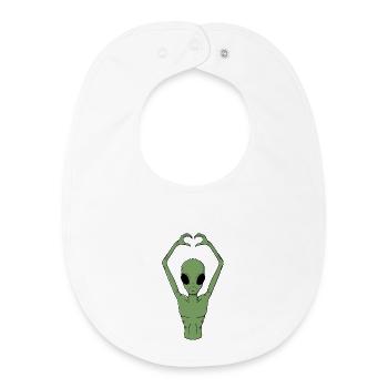 Alien Heart Pose - Baby Organic Bib - white - Front
