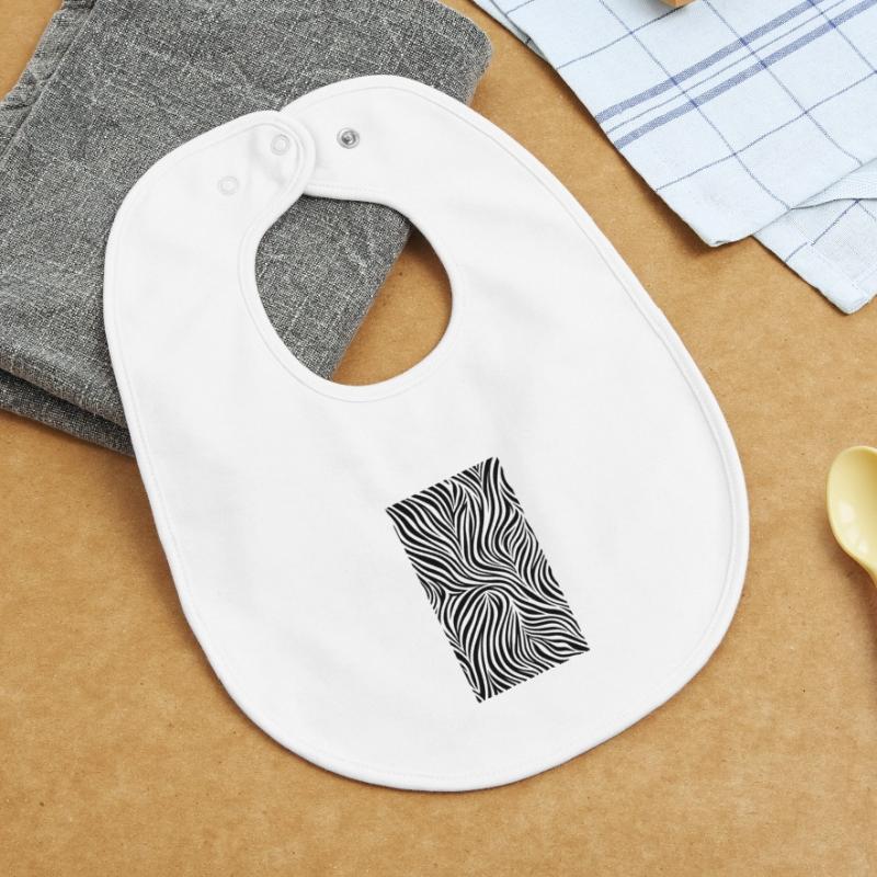Zebra Stripe Zebra Pattern Stripe Black White Baby Organic Bib