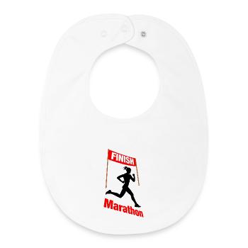 Female Marathon Finish – Race Victory - Baby Organic Bib - white - Front