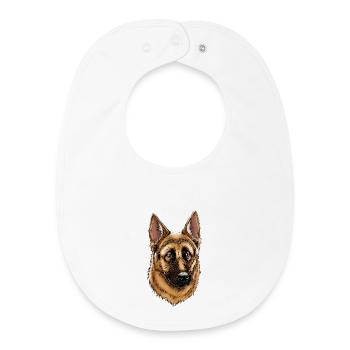 German Shepherd - Baby Organic Lätzchen - Weiß - Vorne