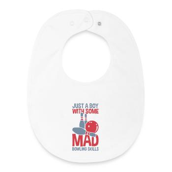 Bowling Boy - Baby Organic Bib - white - Front