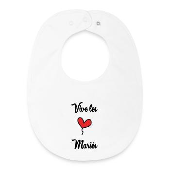 VIVE LES MARIES - Bavoir bébé bio - blanc - Devant