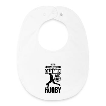Old Rugby Grandpa - Baby Organic Bib - white - Front