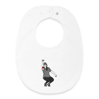 Right-handed petanque player - Baby Organic Bib - white - Front