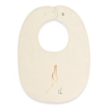 Yogini Vintage Look - Baby Organic Bib - soft Ecru - Front