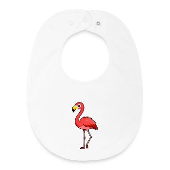 Flamingo Cartoon Pink Illustration - Baby Organic Bib - white - Front