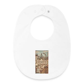 Amiens Cityscape Whimsy - Baby Organic Bib - white - Front