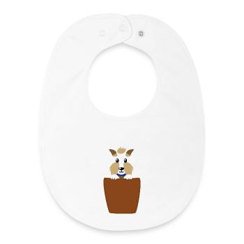 Schnauzer dans la poche poitrine - Bavoir bébé bio - blanc - Devant
