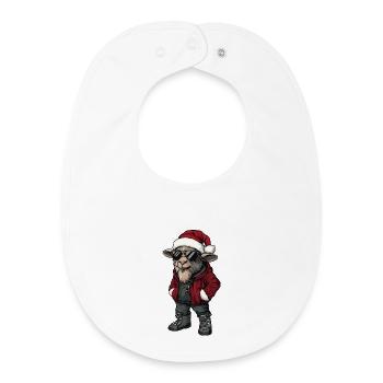 Mountain Goat Christmas Winter - Baby Organic Bib - white - Front