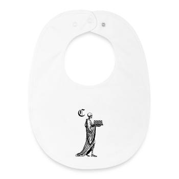 squelette avec échiquier - Bavoir bébé bio - blanc - Devant